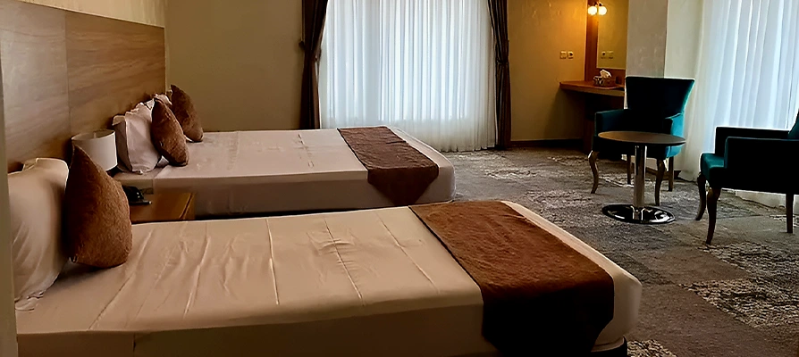 نمایی از اتاق های هتل وندا کاشان
